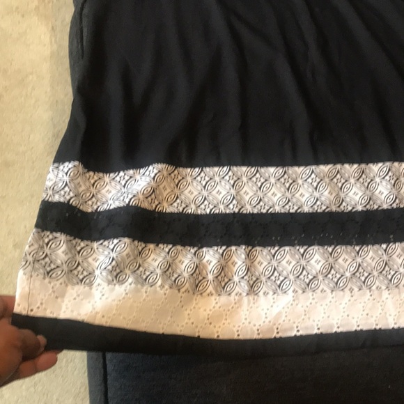 National, since 1952, Black & White Maxi Geometric  Lace Hem Side Pockets-L - Picture 14 of 14